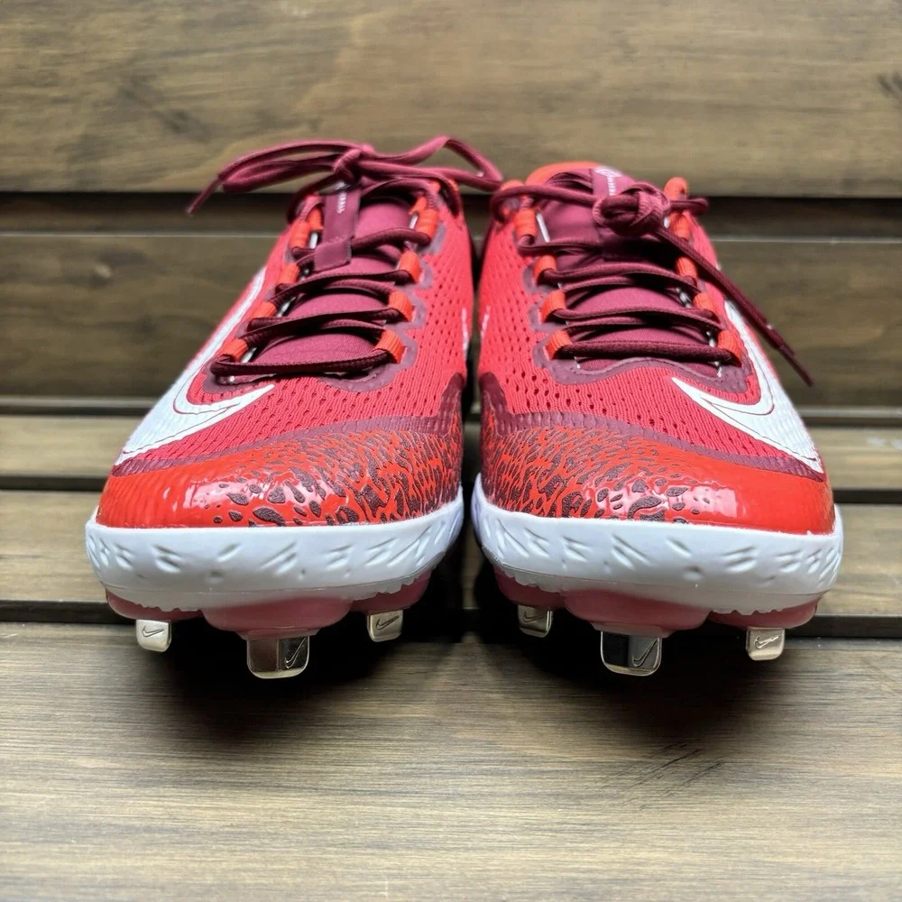 New Nike Alpha Huarache Elite 4 Low Red Baseball Cleats DJ6521-616 Men's Size 15